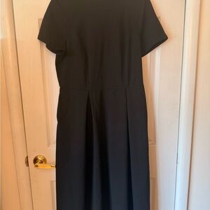 SHEIN Black A-Line Midi Dress with Crew Neck